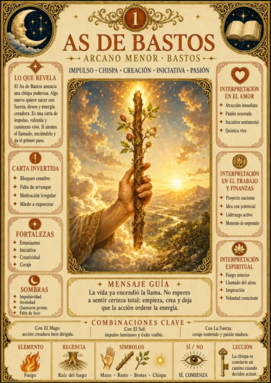 Ficha visual de una carta del Tarot