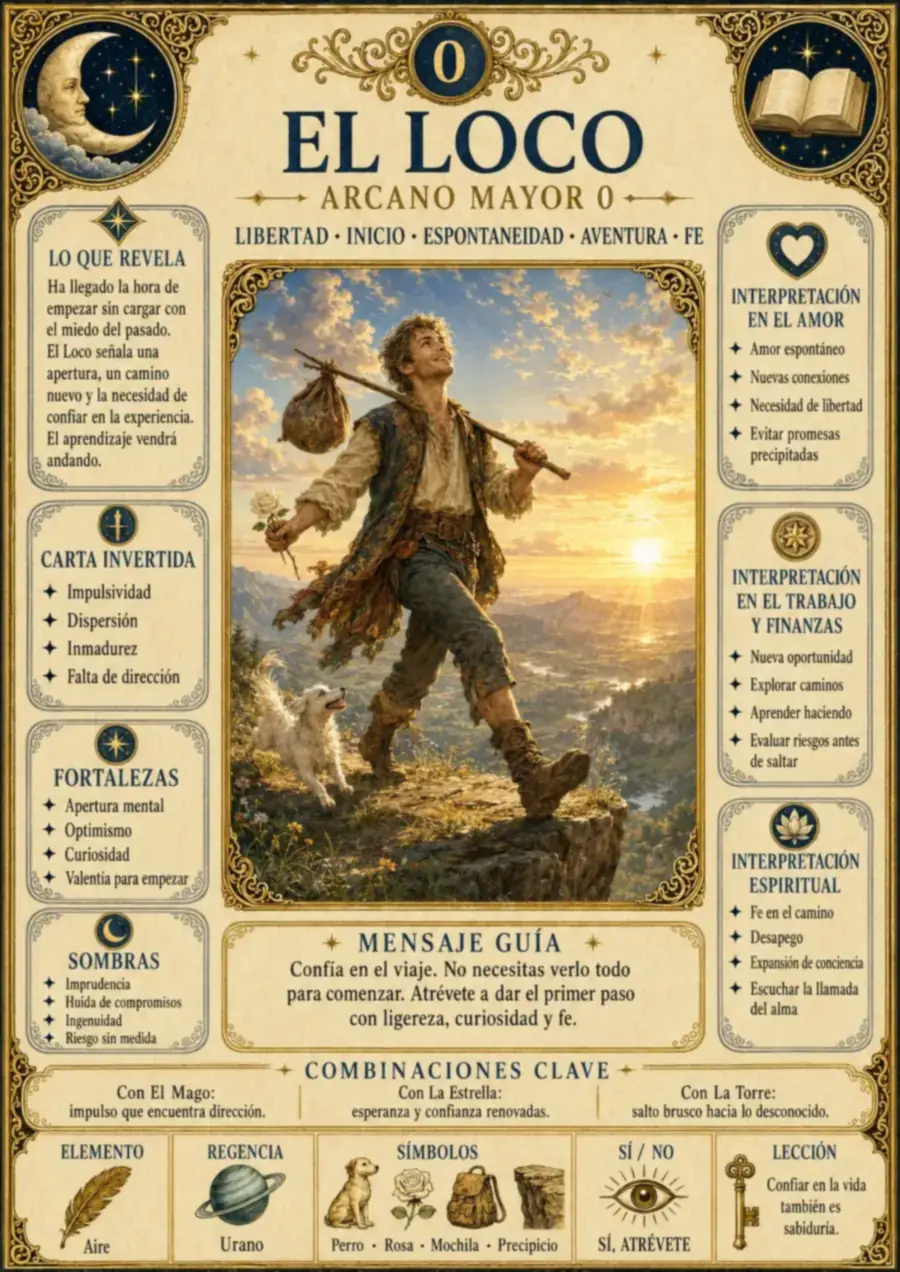 Ficha visual de una carta del Tarot