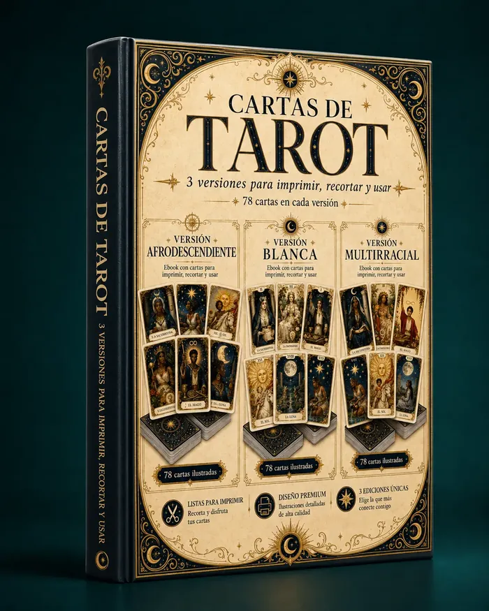 Cartas de Tarot — 3 versiones para imprimir, recortar y usar