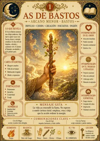 Ficha ilustrada de una carta del Tarot