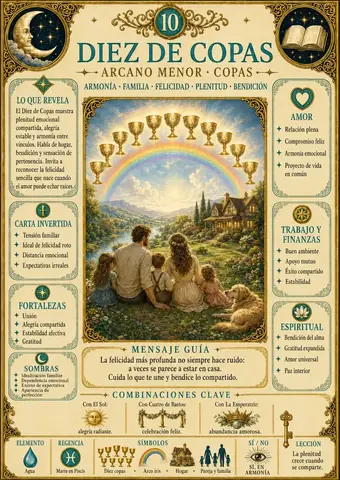 Ficha ilustrada de una carta del Tarot