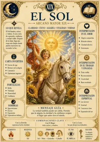 Ficha ilustrada de una carta del Tarot